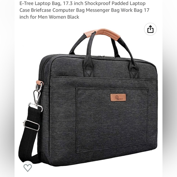 E-Tree Handbags - E-Tree Laptop Shockproof Bag, black, 17.3 inch